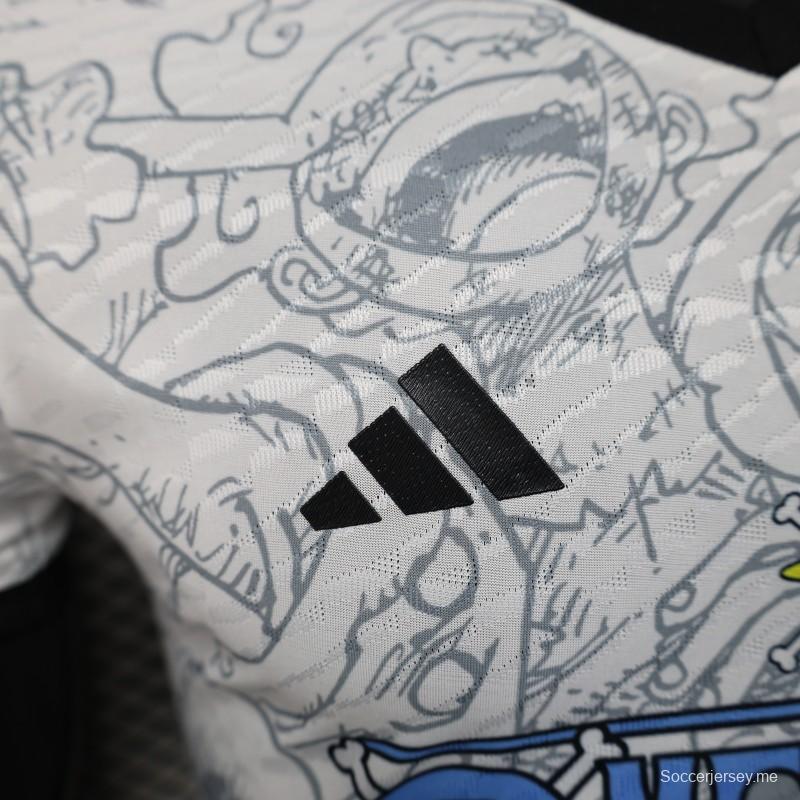 إصدار اللاعب 2025 اليابان 2025 أبيض مع قميص بتصميم ون بيس جير 5