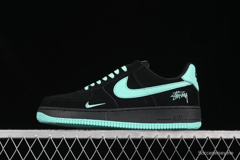 Nike Air Force 1 '07 Low Stussy Collaboration Tiffany Blue Casual Sneakers - DF0188-045