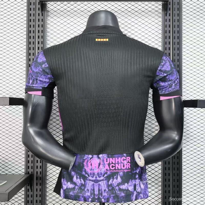 إصدار اللاعب 25/26 قميص نادي برشلونة باللون الأرجواني بتصميم رخامي