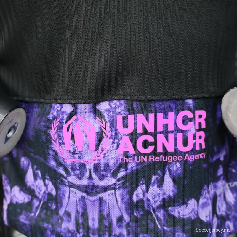 إصدار اللاعب 25/26 قميص نادي برشلونة باللون الأرجواني بتصميم رخامي