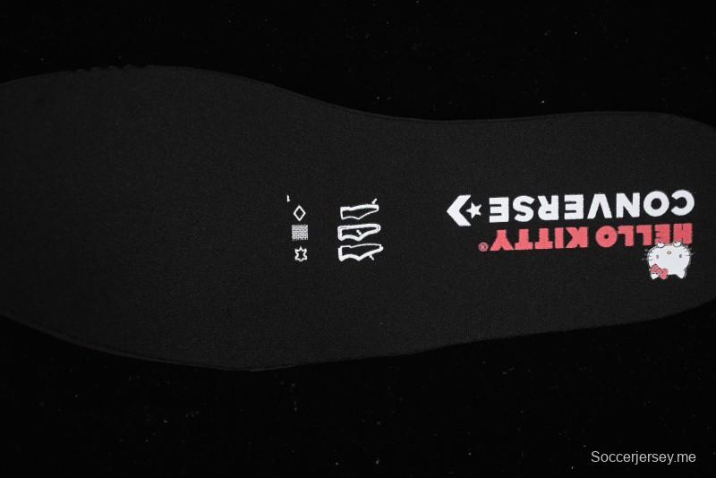 حذاء رياضي كاجوال برقبة منخفضة بنجمة واحدة من كونفرس بتصميم كاجوال بتعاون هالو كيتي - نجمة وردية وعقدة مطرزة - 163904C