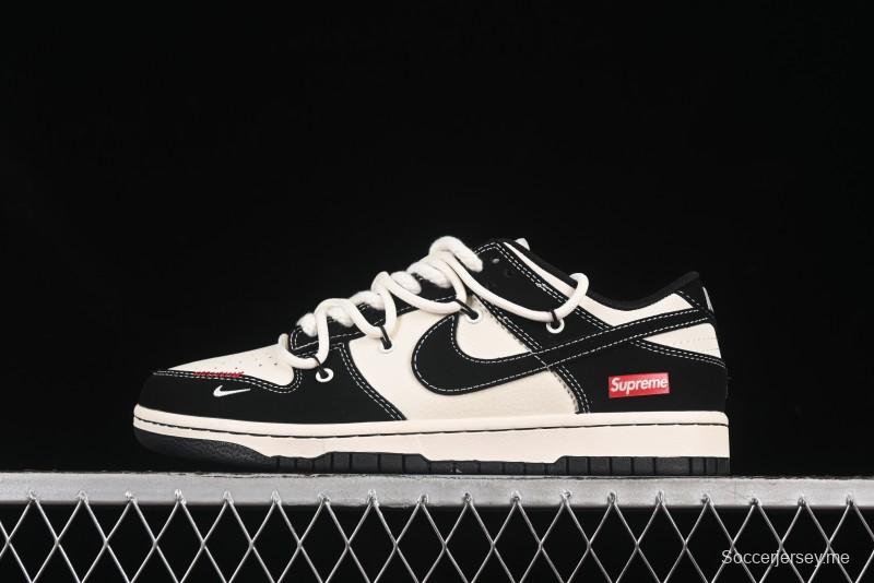 حذاء تزلج نايك SB Dunk Dunk Low SUP Series SUP Strap باللون الأسود والأبيض والأسود Swoosh الذكرى السنوية المخصصة للتزلج المنخفضة - YX5066-280