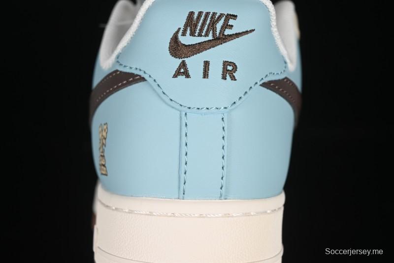حذاء نايك اير فورس 1 '07 المنخفض من نايك اير فورس 1 '07 LV Collaboration Summer Blue Sneakers كاجوال أزرق - JJ2508-702