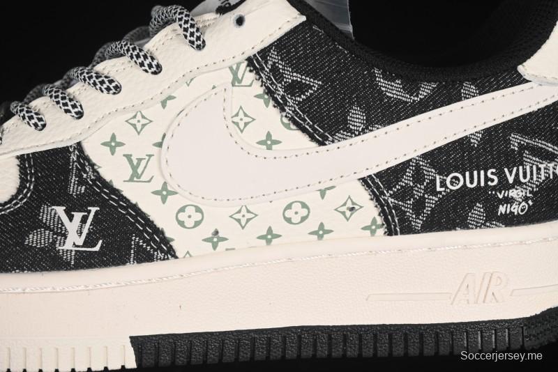 حذاء نايك اير فورس 1 '07 منخفض LV Collaboration LV Collaboration بطباعة مزدوجة من الدنيم الكاجوال - YX5066-317