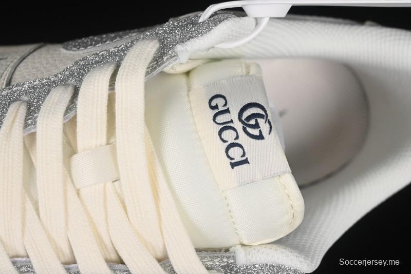 حذاء نايك اير فورس 1 '07 المنخفض من نايكي، حذاء رياضي كاجوال بتعاون غوتشي باللون الفضي - XS1958-546