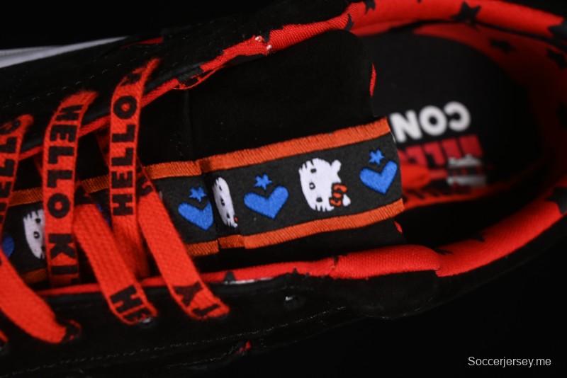 حذاء رياضي كاجوال برقبة منخفضة بنجمة واحدة من كونفرس بتصميم كاجوال بتعاون هالو كيتي - نجمة وردية وعقدة مطرزة - 163904C