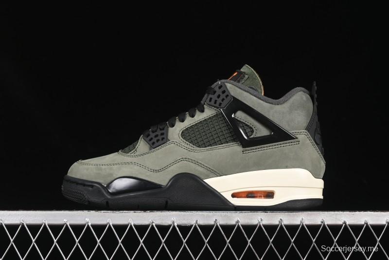 حذاء نايك Undefeated x Air Jordan 4 OG من نايك أنديفايتد باللون الأخضر الزيتوني مع لمسات برتقالية وسوداء - IB1519-200