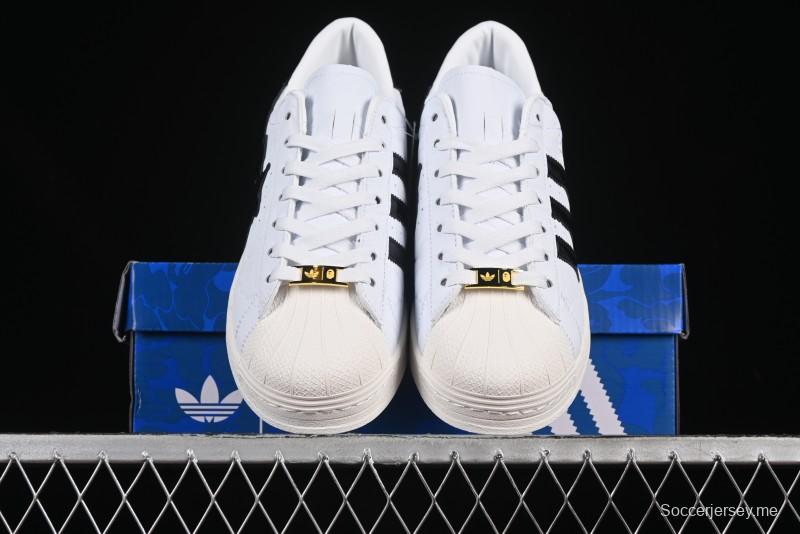 أديداس بابي سوبرستار بابي JR2701 حذاء رياضي كاجوال بمقدمة صدفة - JR2701