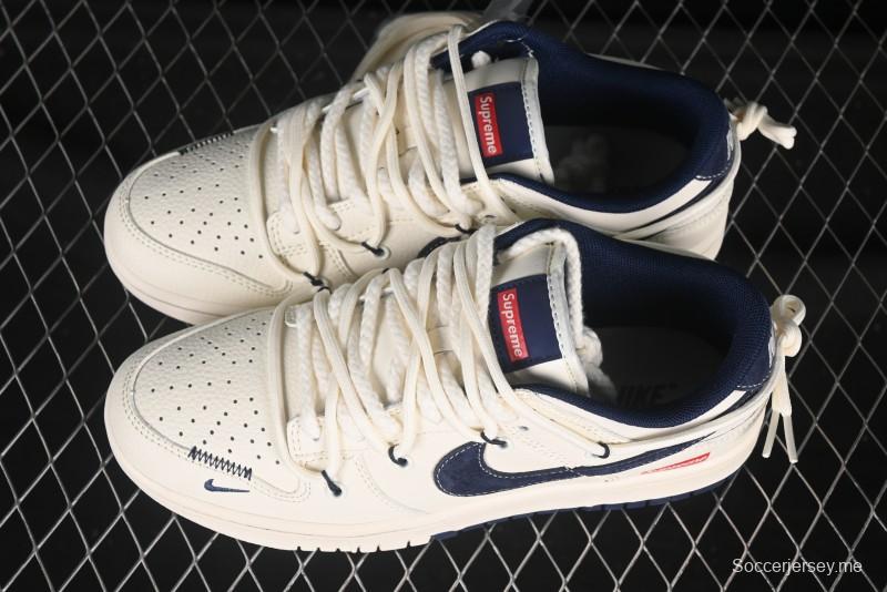 حذاء تزلج نايك SB Dunk Dunk Low Sup Series Strap باللون الأبيض الكحلي بمناسبة الذكرى السنوية حذاء تزلج كاجوال منخفض علوي مخصص - YX5066-279