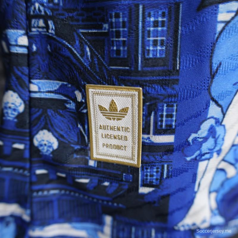 إصدار اللاعب 2025 قميص أزرق ياباني بشخصيات أنيمي 2025