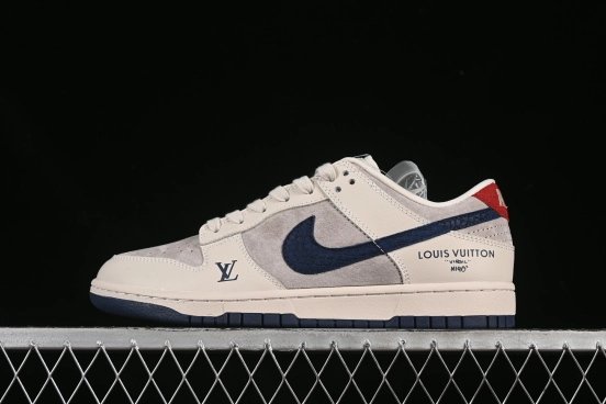 حذاء تزلج نايك SB Dunk Dunk Low LV Collaboration Blue Snoosh Swoosh Anniversary حذاء تزلج كاجوال منخفض مخصص - XX3168-122