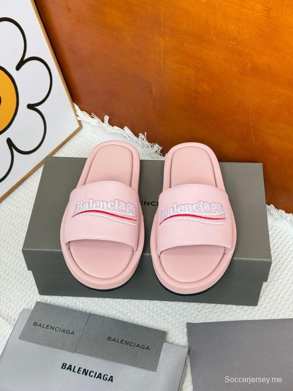 2025 Balenciaga Pink Rubber Slippers
