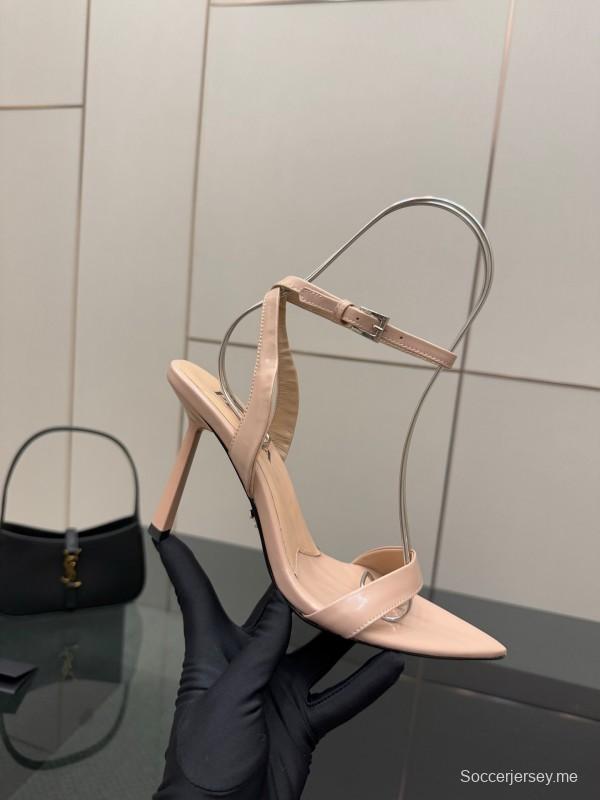 2025 Women Prada Nude Leather Sandals