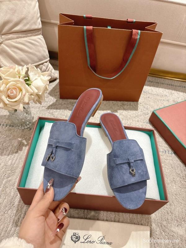 2025 Slippers LP Blue Suede Slippers LY00270