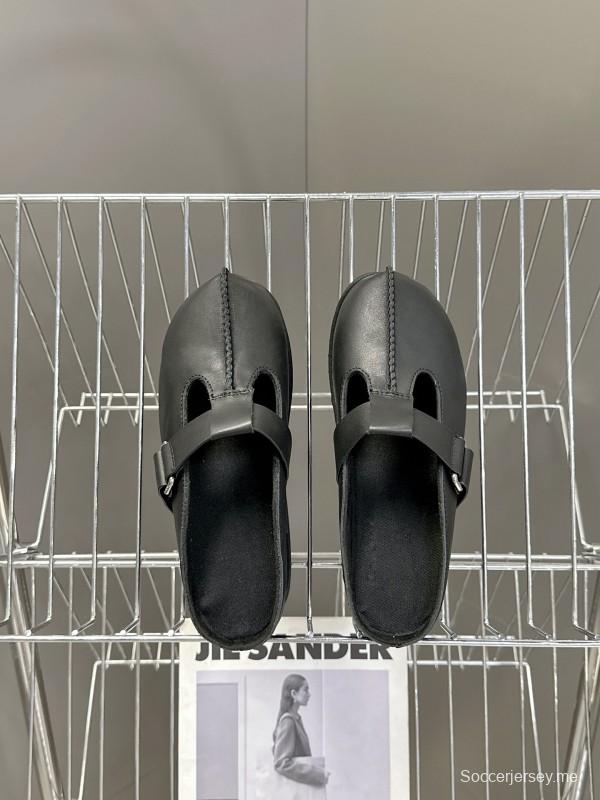 2025 UGG Black Leather Slippers KFY00230