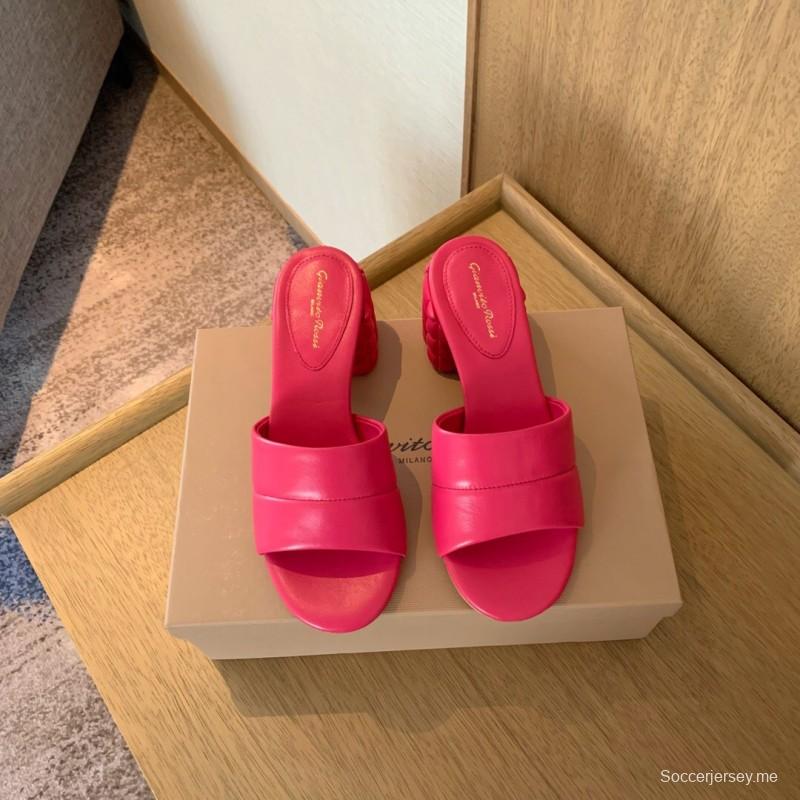 2025 Women Gianvito Rossi Pink Leather Slippers