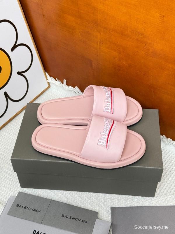 2025 Balenciaga Pink Rubber Slippers