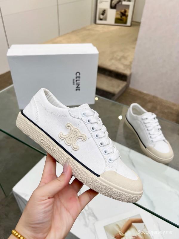 2025 Women Celine White Canvas Sneakers LY00210
