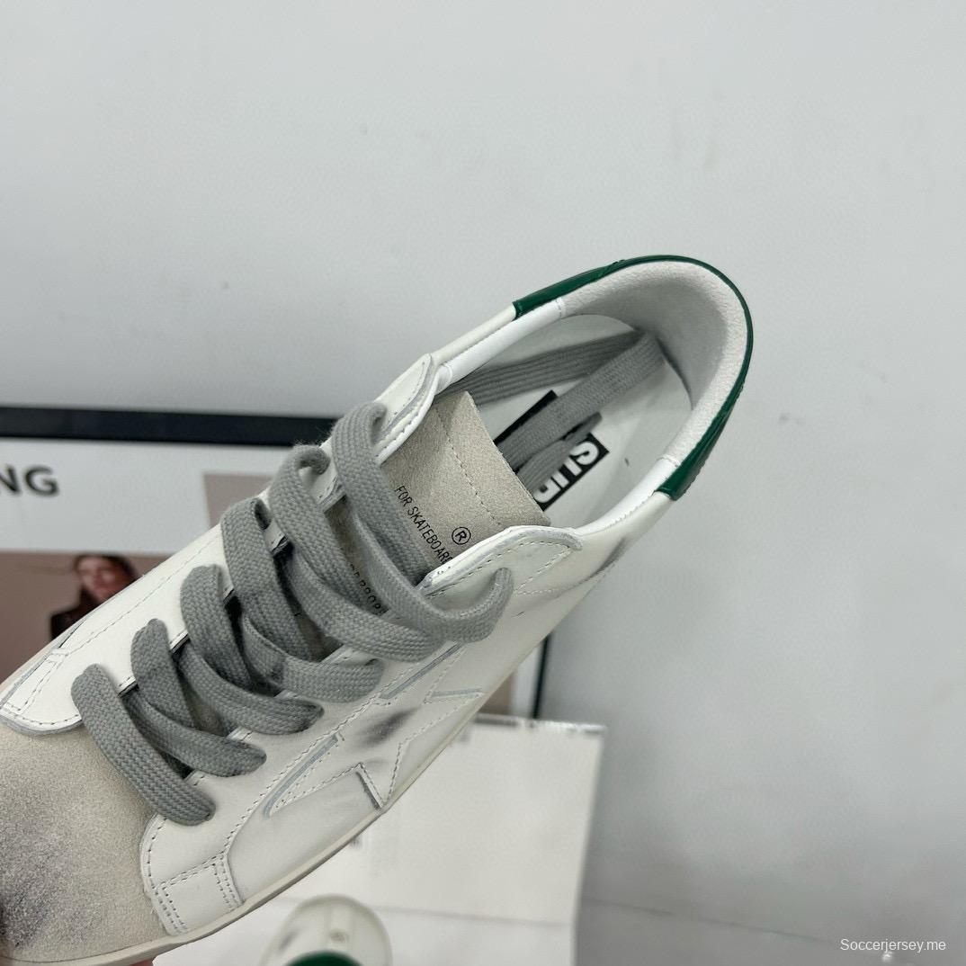 2025 Women GGDB White Green Leather Sneakers