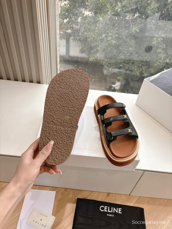 2025 CELINE Black Leather Slippers