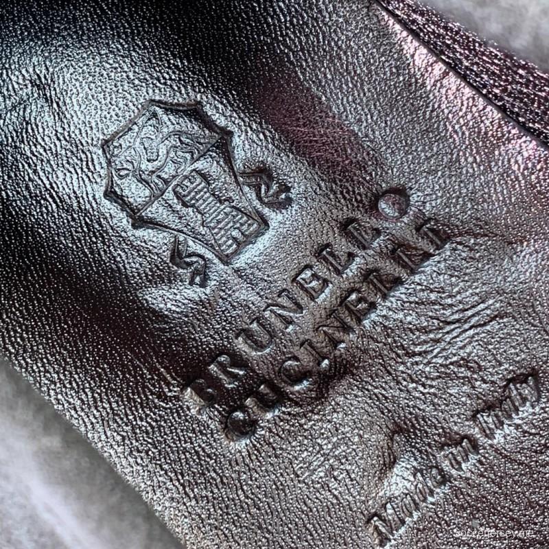 2025 Men Brunello Cucinelli Grey Suede Loafers Handcrafted Leather Sole KFY00300(M)