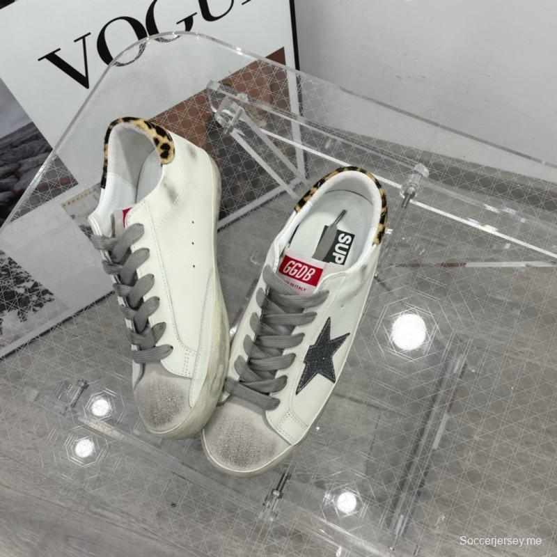 2025 Women GGDB White Grey Leather Suede Sneakers