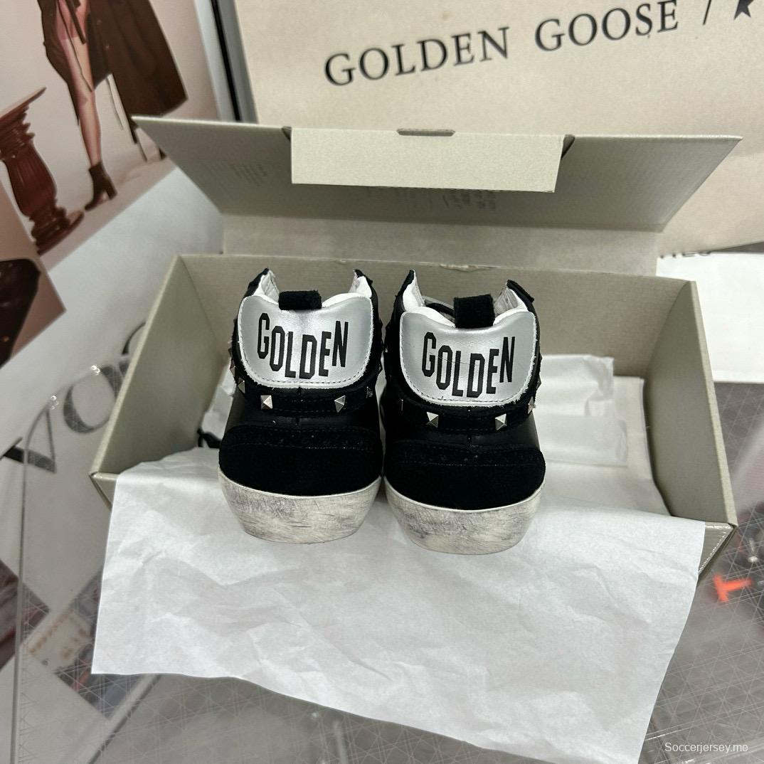 2024 Women GGDB Black White Suede Leather High Top Sneakers MJ00300
