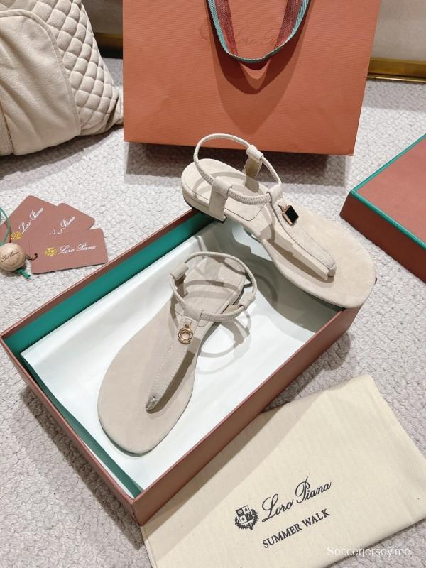 2025 Women LP Beige Suede Slippers LY00325