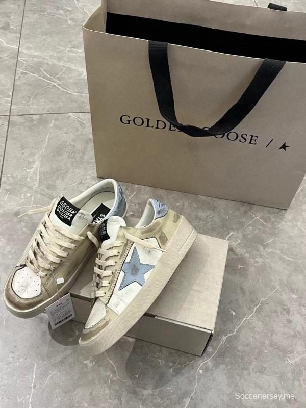 2024 Unisex GGDB White Beige Light Blue Leather Suede Sneakers MJ00260