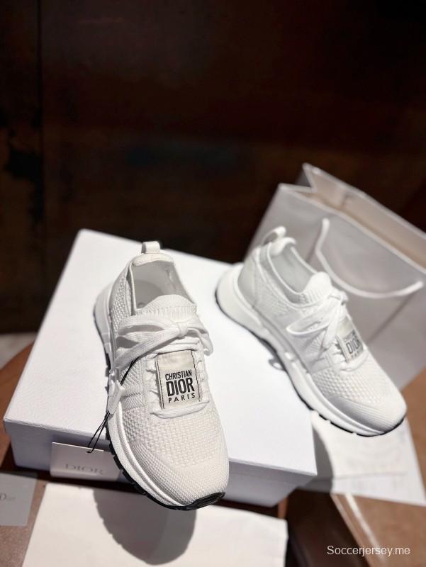 2025 Unisex Dior White Knit Mesh Sneakers LY00260