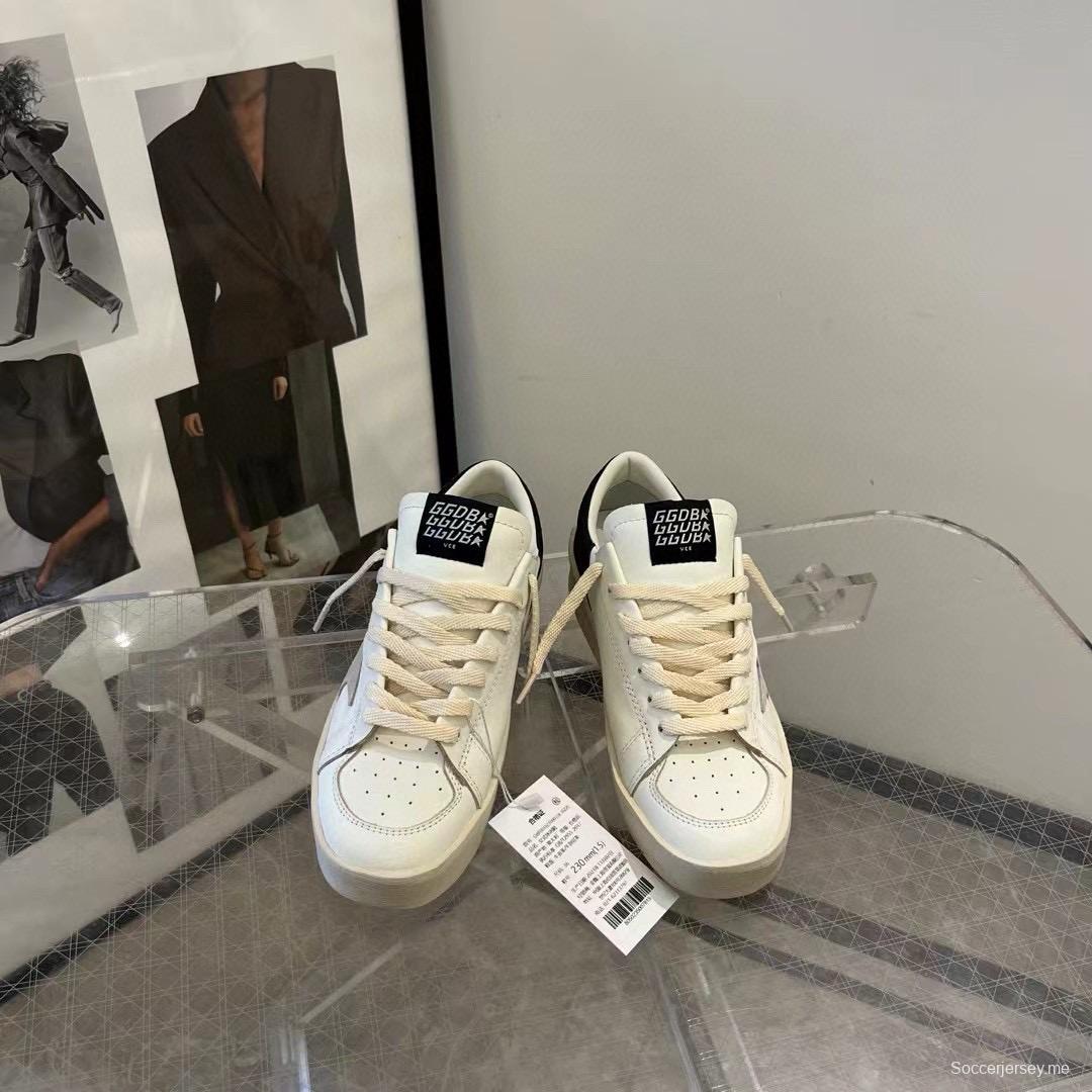 2024 Unisex GGDB White Black Leather Low Top Sneakers MJ00260