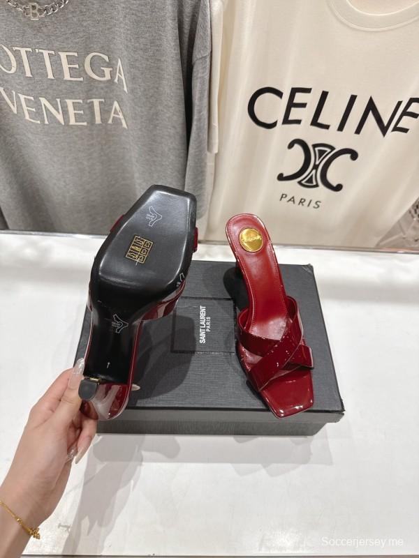 2025/Women Yves Saint Laurent Red Patent Leather Elegant High Heel Sandals LY00360(F)