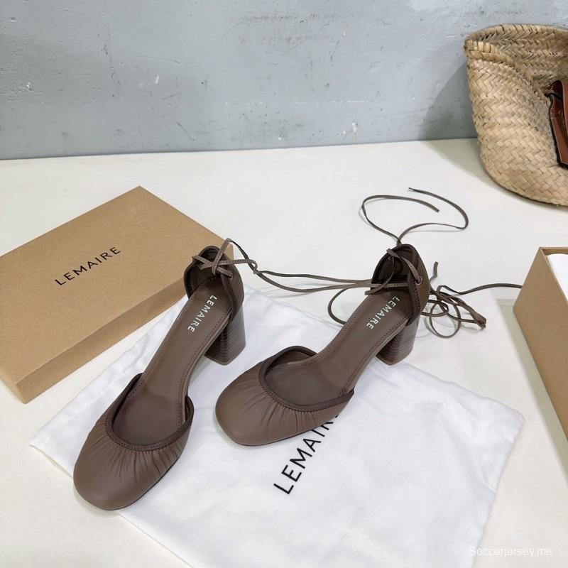 2025 Women LEMAIRE Brown Leather Mary Jane