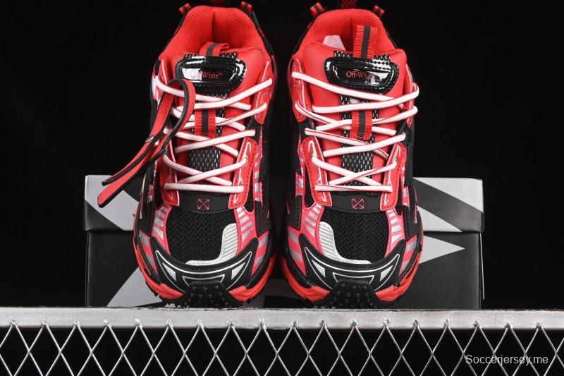 حذاء "بي رايت بي رايت" من أوف وايت كاجوال منخفض الساقين باللون الأحمر الأسود