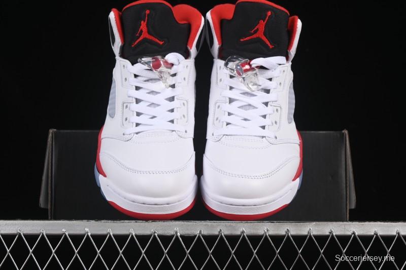 حذاء كرة السلة نايك اير جوردان 5 ريترو جوردان فاير ريد أحمر أسود اللسان - HQ7978-101