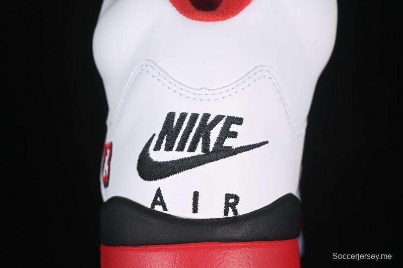 حذاء كرة السلة نايك اير جوردان 5 ريترو جوردان فاير ريد أحمر أسود اللسان - HQ7978-101