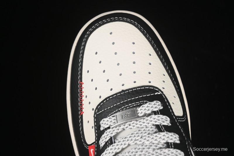 حذاء نايك اير فورس 1 '07 المنخفض من نايك اير فورس 1 '07 LV Collaboration أسود جلدي كاجوال رياضي - YX5066-349