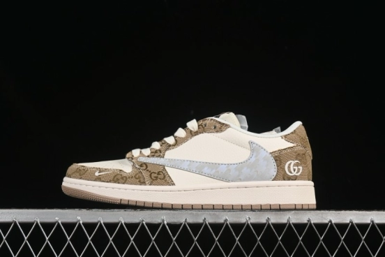 حذاء نايك ترافيس سكوت x Fragment Design x Air Jordan 1 Low OG SP AJ1 AJ1 سنيكرز كاجوال منخفض علوي - XS7089-603