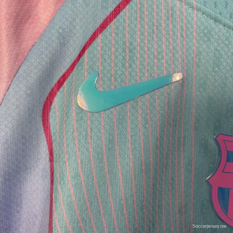 25/26 قميص برشلونة أزرق متدرج مع قميص سبوتيفاي للأطفال