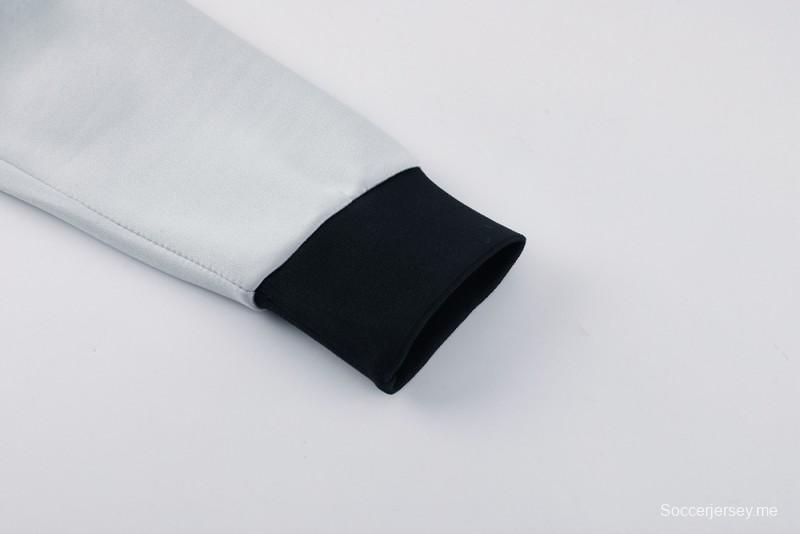 2025 سترة بسحاب كامل باللون الرمادي من نايك 2025 + بنطلون طويل