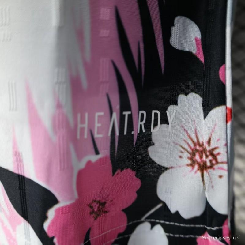 إصدار اللاعب 2025 قميص ياباني أبيض بنقشة الثعلب وأزهار الكرز