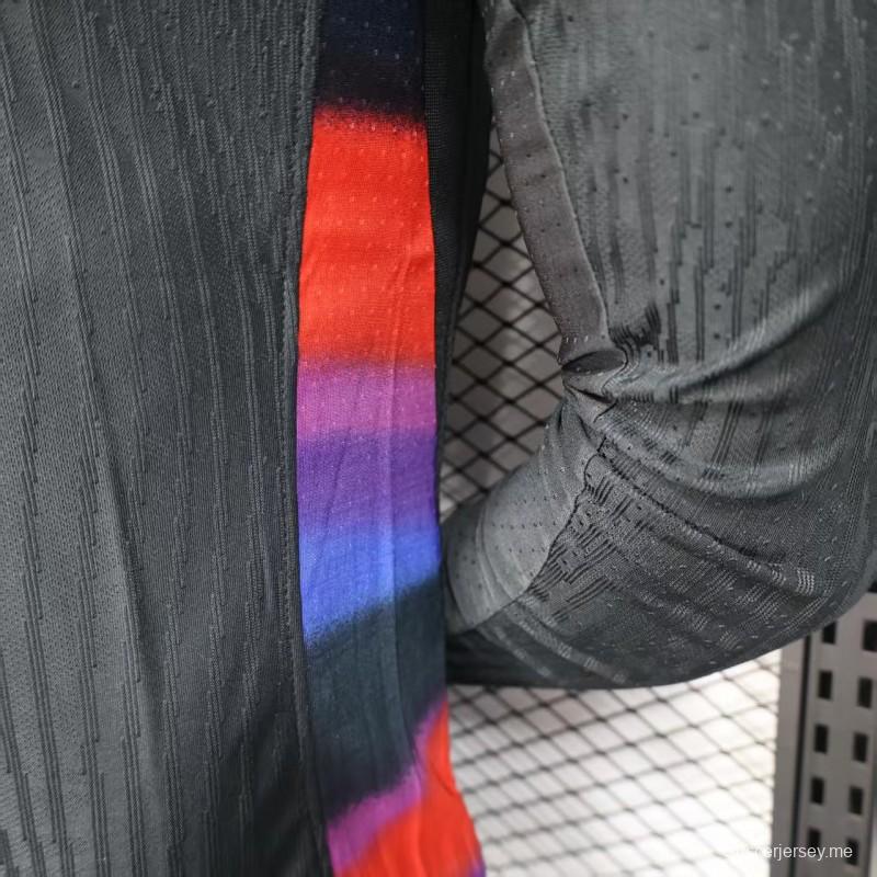 إصدار اللاعب 2025 إنجلترا 2025 قميص بأكمام طويلة أسود اللون أسود اللون