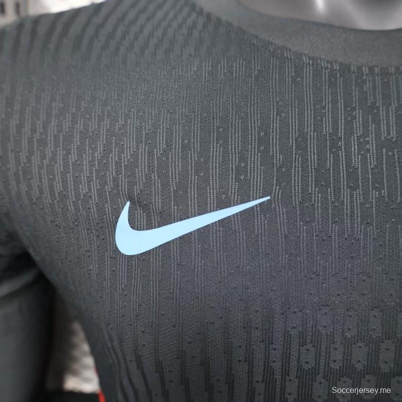 إصدار اللاعب 2025 إنجلترا 2025 قميص بأكمام طويلة أسود اللون أسود اللون