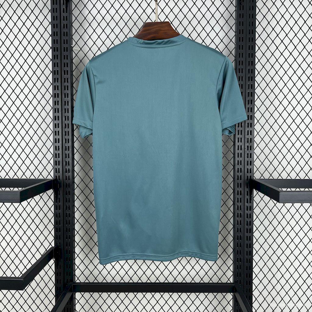 2025 تي شيرت نايكي للتدريب أزرق فاتح بنقشة فرشاة الرسم التجريدي #1045