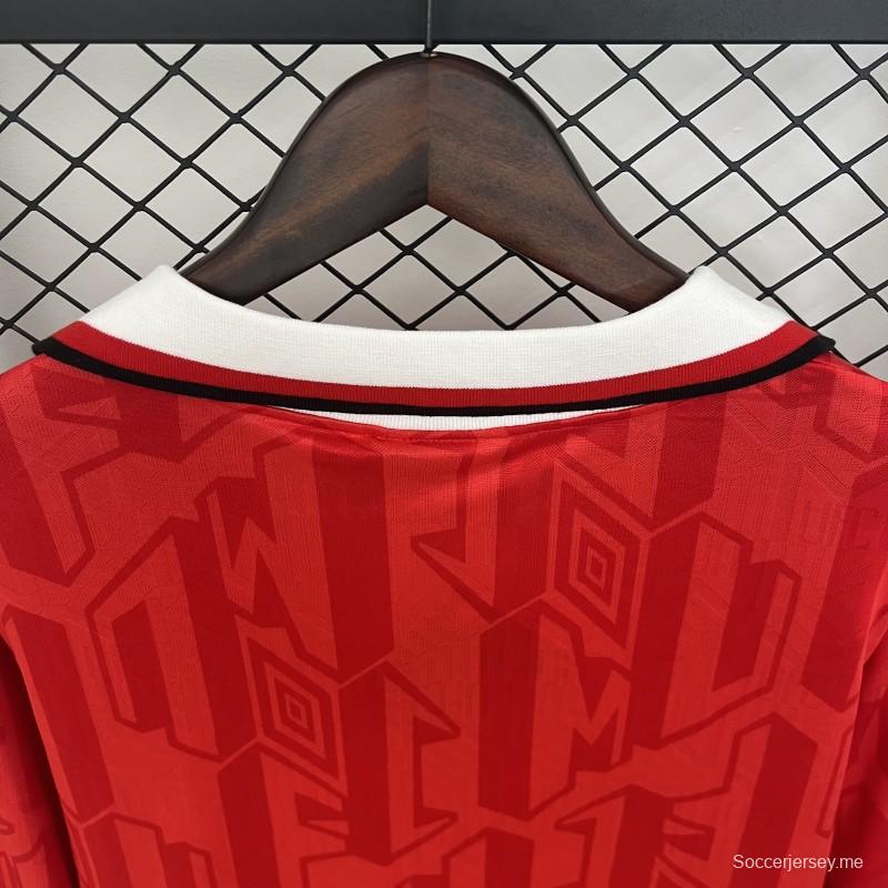 92/94 قميص ريترو بأكمام طويلة ريترو مانشستر يونايتد