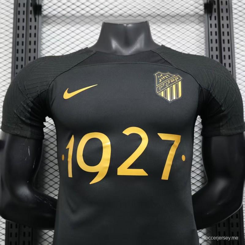 إصدار اللاعب 25/26 قميص الأهلي بطل الدوري السعودي للمحترفين الأسود