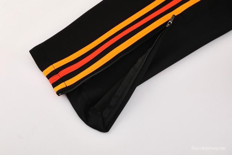 25/26 أرسنال جاكيت أسود كامل بسحاب أسود + بنطلون طويل