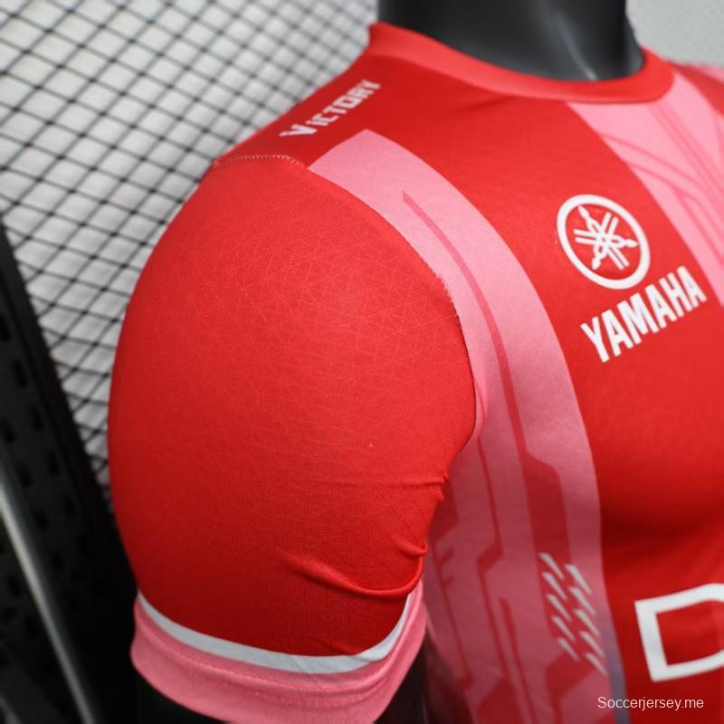 إصدار اللاعب 25/26 قميص أولمبيك مارسيليا أحمر بخطوط عمودية