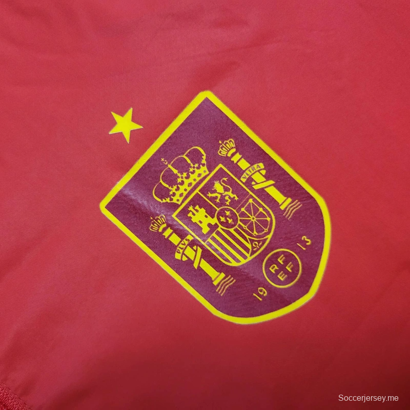 2025 جاكيت إسبانيا 2025 سترة واقية من الرياح حمراء