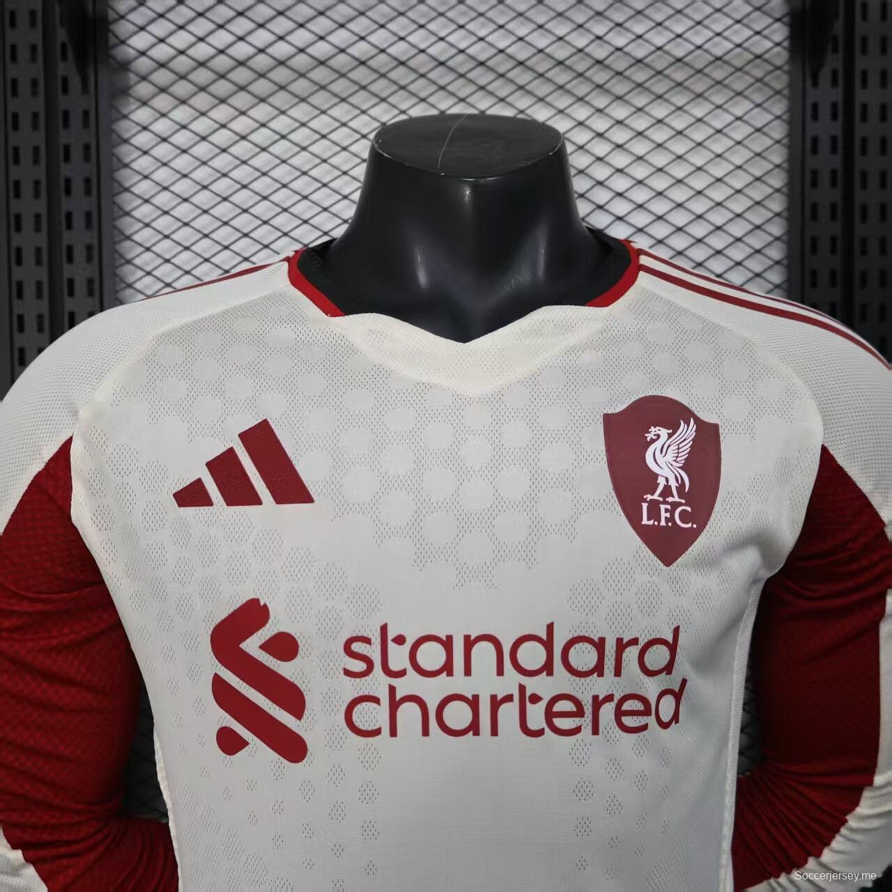 نسخة اللاعب 25/26 قميص ليفربول بأكمام طويلة الأكمام خارج أرضه